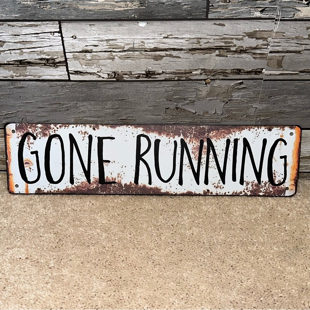 Gone Running Metal Wall Sign - NWT